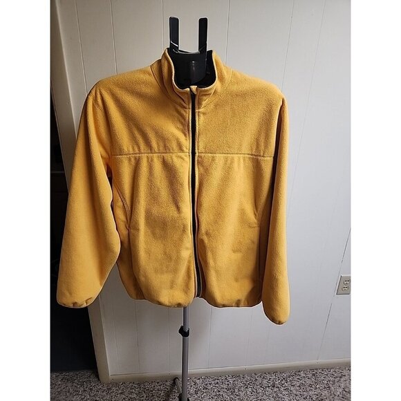 Lands End Yellow Fleece Jacket Size X-L 16-18 - Picture 1 of 10